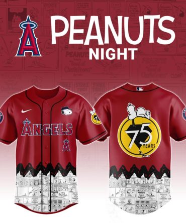 Limited Edition Angels X Peanuts 75Th Anniversary Baseball Jersey - Celebrate In Style!