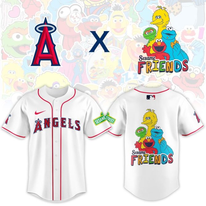 Limited Edition Angels X Sesame Street Jersey – Fun & Stylish Baseball Apparel!