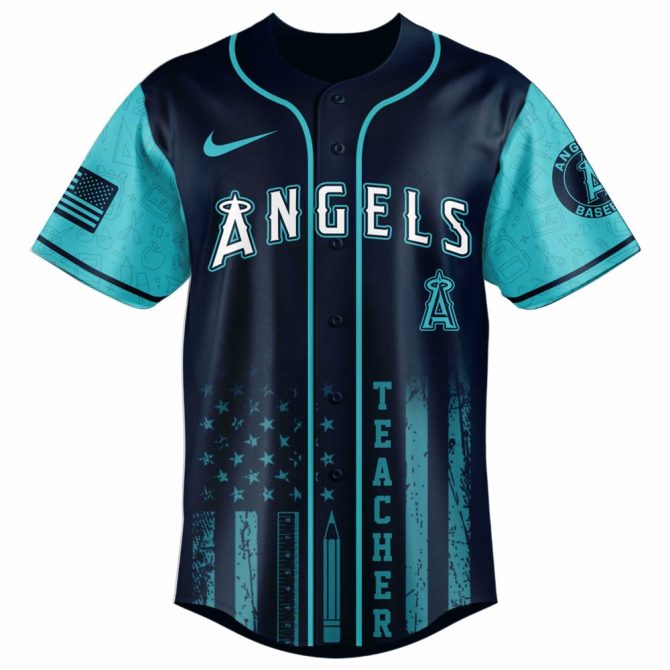 Celebrate Teachers: Limited Edition Angels Baseball Jersey - Perfect Gift! - Image 2
