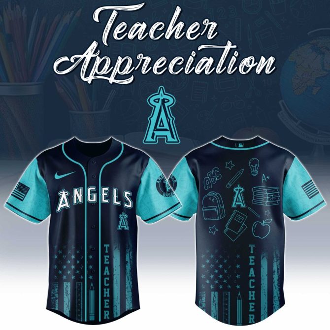 Celebrate Teachers: Limited Edition Angels Baseball Jersey - Perfect Gift!