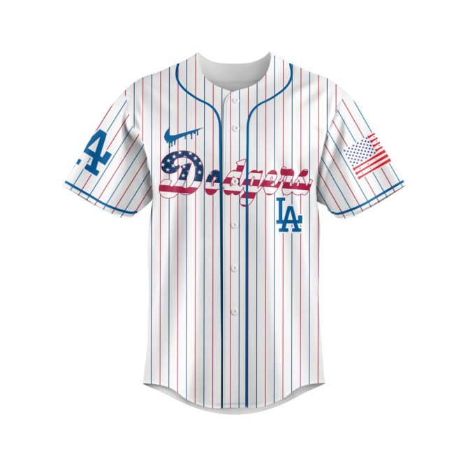 Customizable Dodgers Jersey – Personalize With Your Name & Number – Patriotic Design! - Image 2