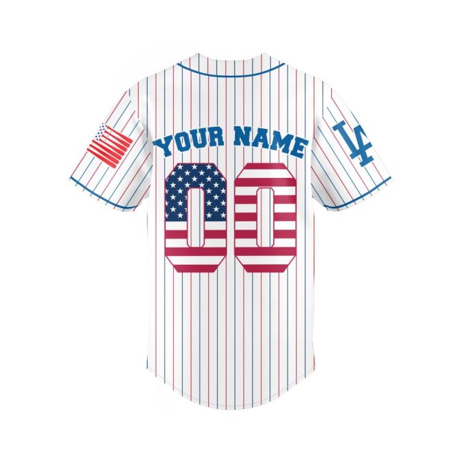 Customizable Dodgers Jersey – Personalize With Your Name & Number – Patriotic Design! - Image 3
