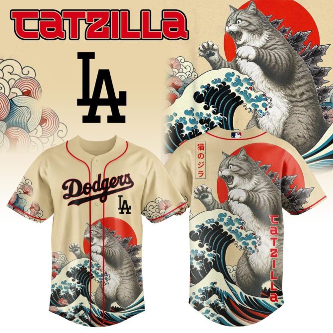 Limited Edition Catzilla Dodgers Jersey - Unique Design, Perfect For Fans!