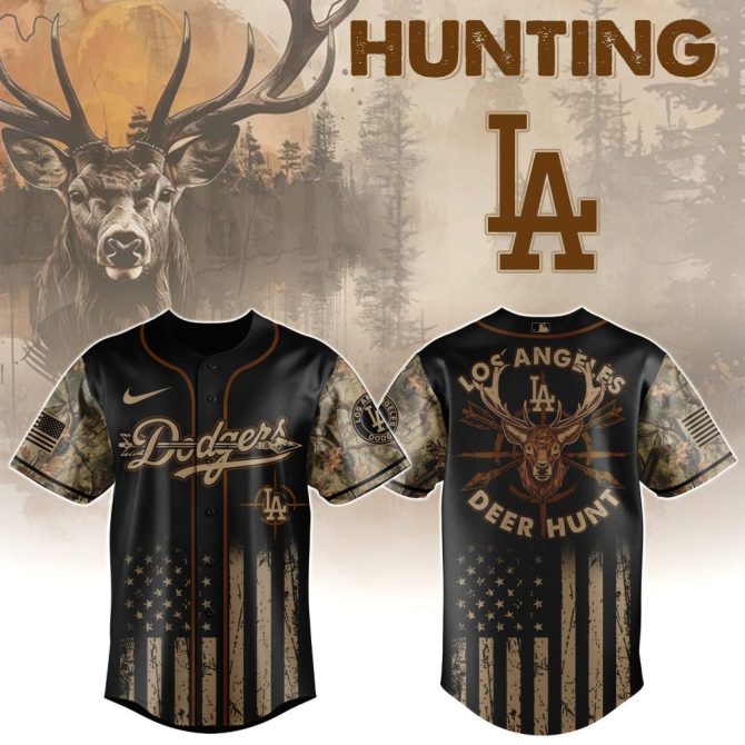 La Dodgers Deer Hunt Camo Jersey - Unique Hunting Apparel For Fans & Outdoors Enthusiasts