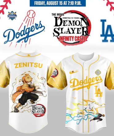 Demon Slayer X Dodgers Zenitsu Baseball Jersey - Limited Edition Fan Apparel