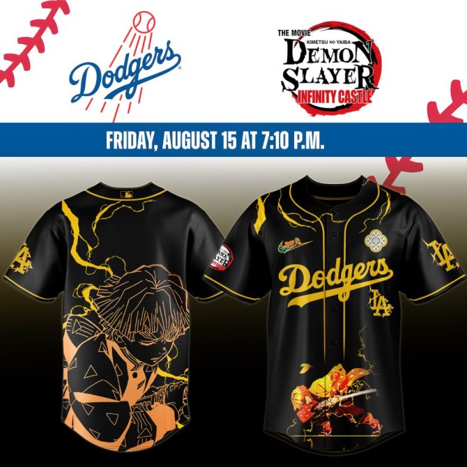 Dodgers X Demon Slayer Limited Edition Baseball Jersey - Exclusive Design