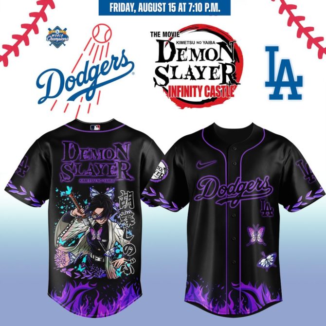 Demon Slayer X Dodgers Limited Edition Baseball Jersey – Exclusive Anime Crossover Design