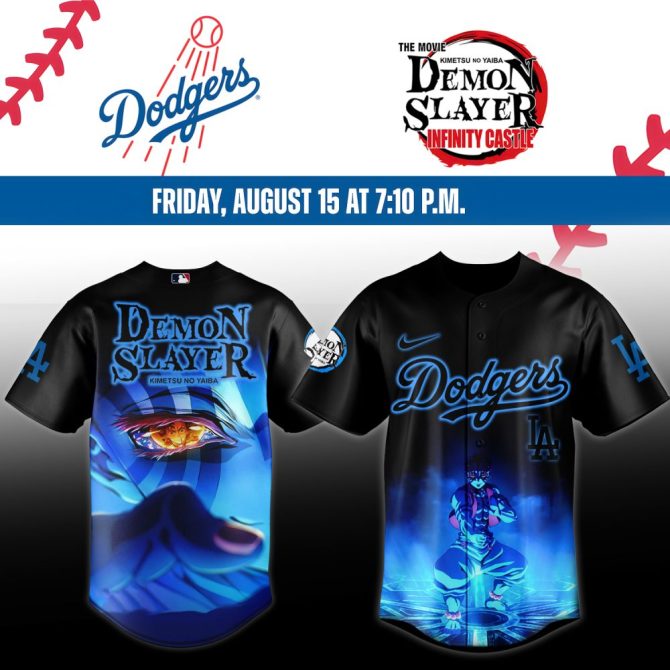 Exclusive Dodgers X Demon Slayer Jersey – Limited Edition Anime Sportswear