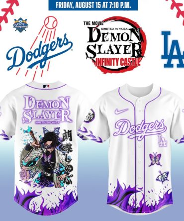 Demon Slayer X Dodgers Limited Edition Jersey - Anime Baseball Fans Must-Have!