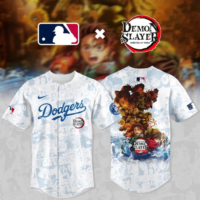 Dodgers X Demon Slayer Limited Edition Baseball Jersey - Anime Fans Must-Have!