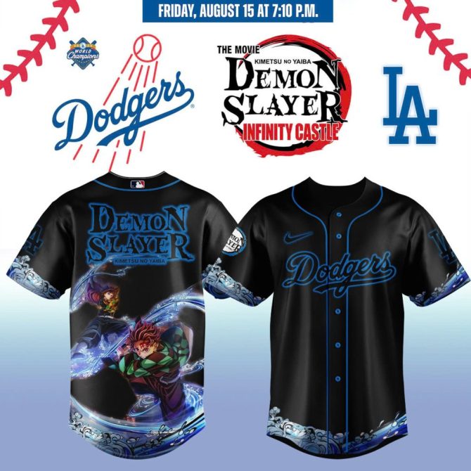 Dodgers X Demon Slayer Limited Edition Jersey - Official Mlb Anime Crossover Gear!