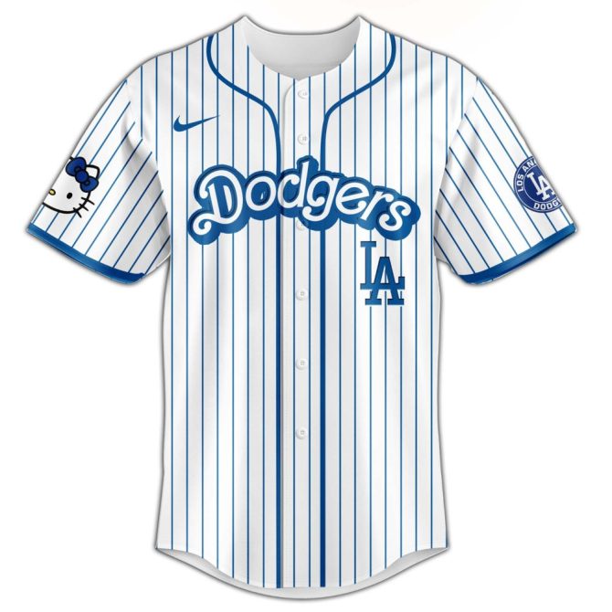 Hello Kitty X La Dodgers Baseball Jersey & Cap Set – Limited Edition Cute Sportswear - Image 2