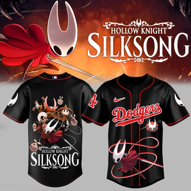 Hollow Knight Silksong X Dodgers Baseball Jersey - Limited Edition Game Fan Apparel