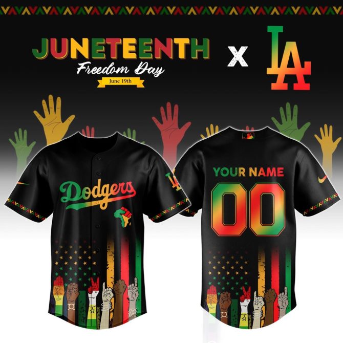 Custom Juneteenth Dodgers Jersey – Celebrate Freedom Day In Style , Personalized La Apparel