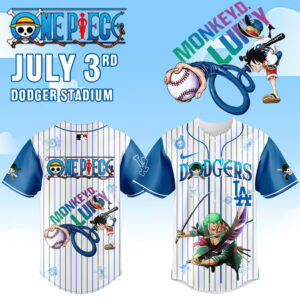 One Piece X Dodgers Baseball Jersey - Limited Edition Anime Fan Gear