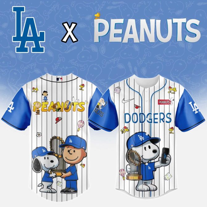 La Dodgers X Peanuts Limited Edition Baseball Jersey – Snoopy & Charlie Brown Fan Gear