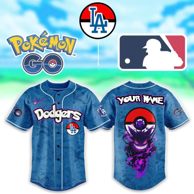 Custom Pokémon Go X Dodgers Baseball Jersey - Personalized Fan Apparel