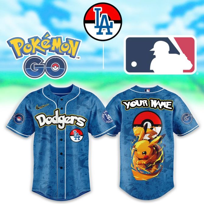 Custom La Dodgers Pokémon Baseball Jersey - Personalized Pikachu Design