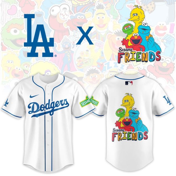 Limited Edition Dodgers X Sesame Street Friends Jersey - Perfect For Fans & Collectors!