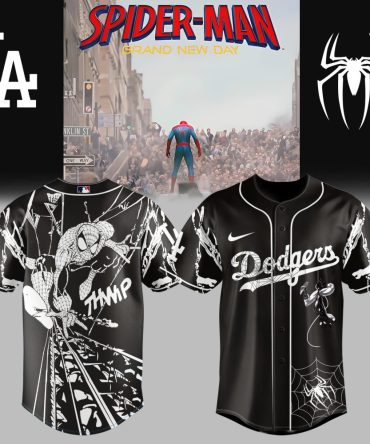 Limited Edition Spider-Man X Dodgers Jersey – Iconic Black Design For Fans!