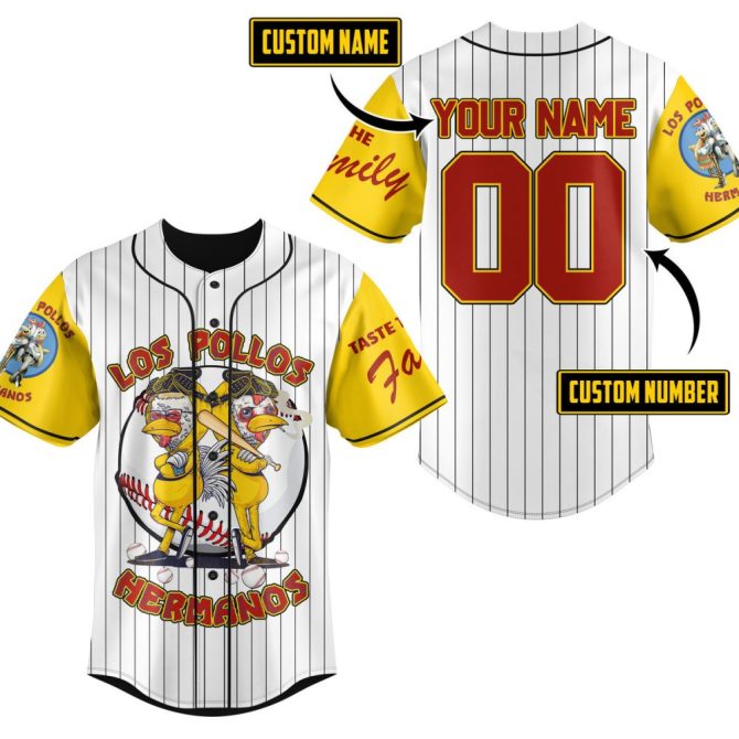 Custom Los Pollos Hermanos Baseball Jersey - Personalize Name & Number, Iconic Design