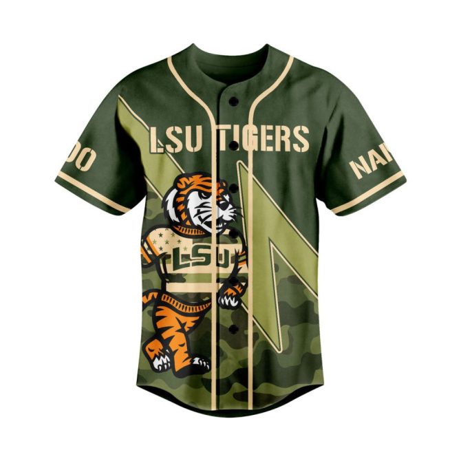 Custom Lsu Tigers Camo Jersey - Personalize Your Name & Number - Salute To Service Design - Image 2