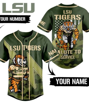 Custom Lsu Tigers Camo Jersey - Personalize Your Name & Number - Salute To Service Design