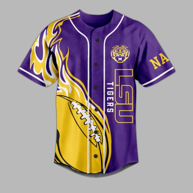 Custom Lsu Tigers Jersey - Personalized Fan Gear With Fierce Tiger Design - Image 2