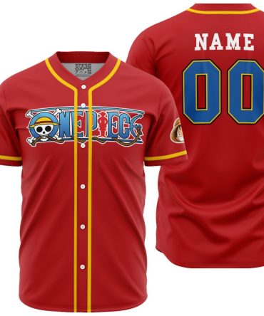 Custom Red Anime Pirate Jersey - Personalized Name & Number - Perfect Gift For Fans