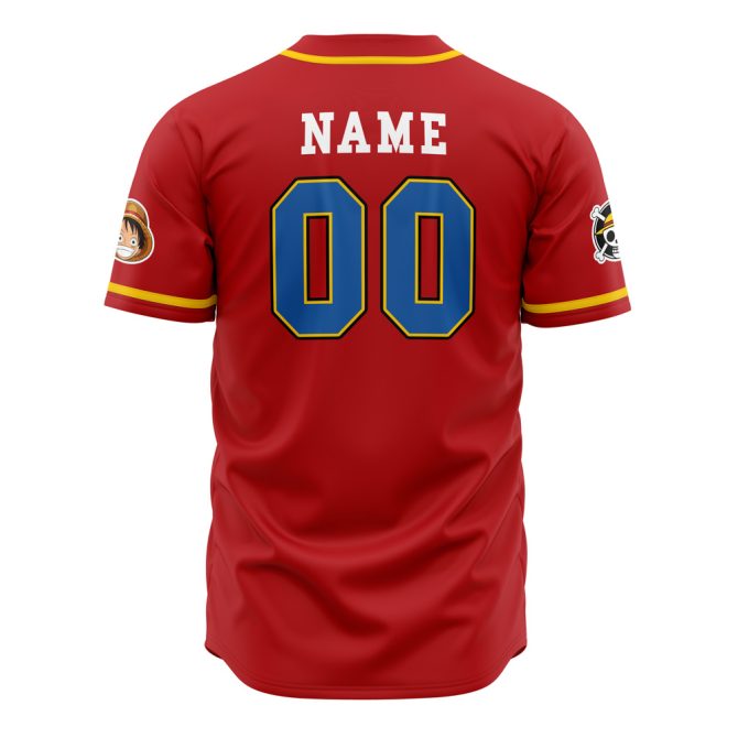 Custom Red Anime Pirate Jersey - Personalized Name & Number - Perfect Gift For Fans - Image 3