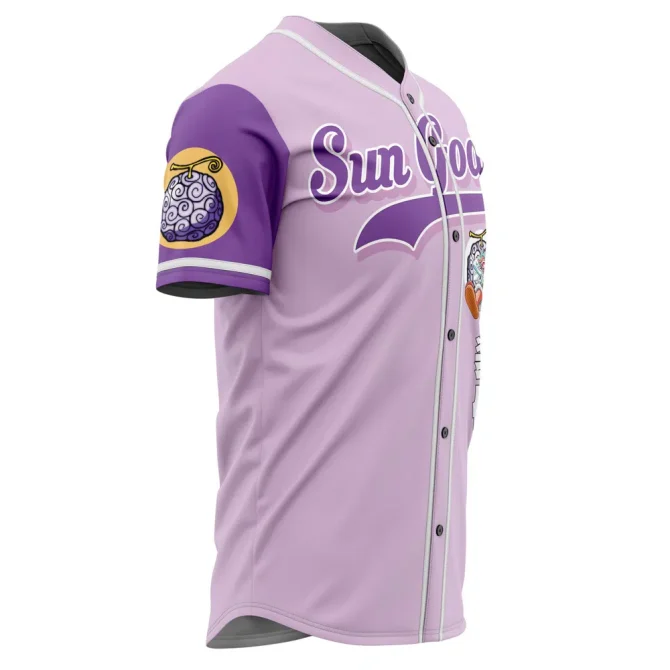 Sun Gods Anime Baseball Jersey - Stylish Purple Graphic Tee For Fans - Image 2