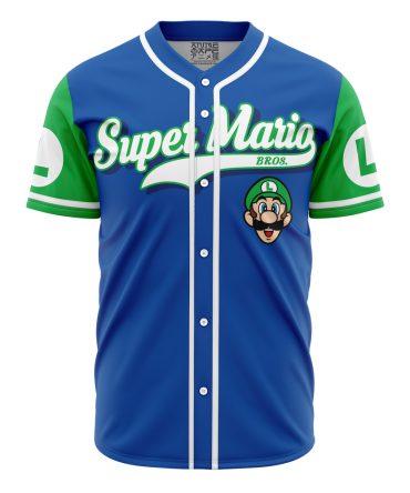 Super Mario Bros Luigi Baseball Jersey - Retro Gamer Style Tee For Fans