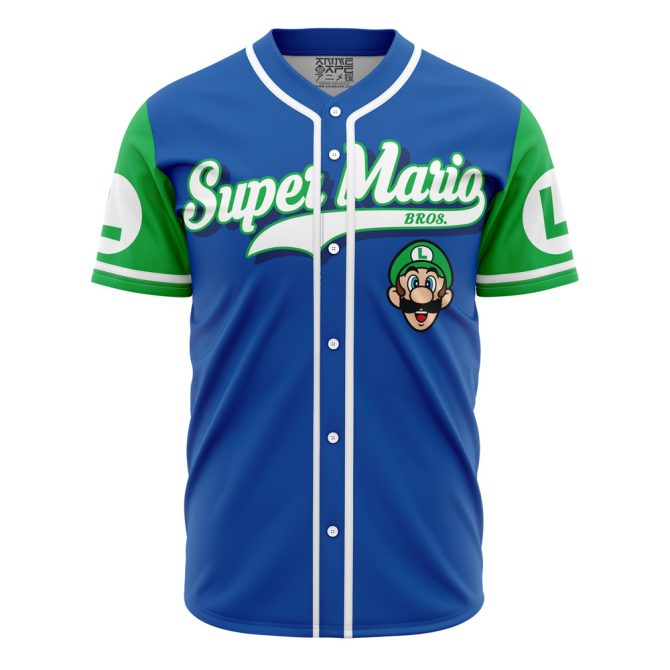 Super Mario Bros Luigi Baseball Jersey - Retro Gamer Style Tee For Fans