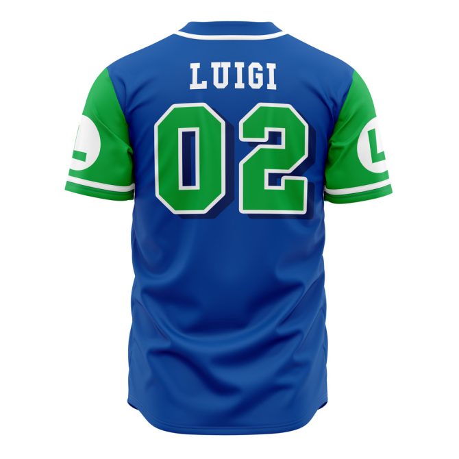 Super Mario Bros Luigi Baseball Jersey - Retro Gamer Style Tee For Fans - Image 3