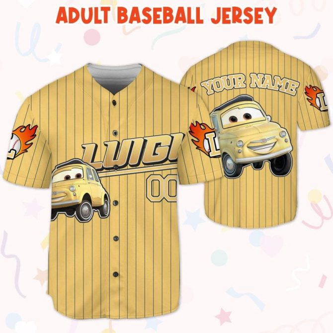Custom Kids/Adult Baseball Jersey - Personalized Name & Cartoon Design - Perfect Gift! - Image 6