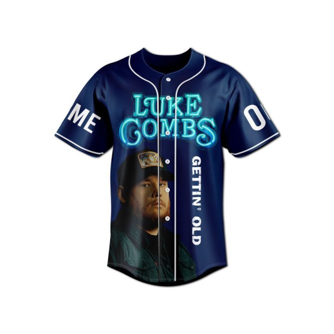 Custom Luke Combs Baseball Jersey - Gettin' Old Design - Personalized Name & Number - Image 5