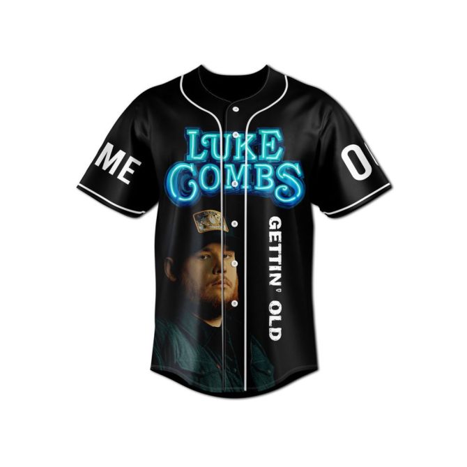 Custom Luke Combs Baseball Jersey - Gettin' Old Design - Personalized Name & Number - Image 3