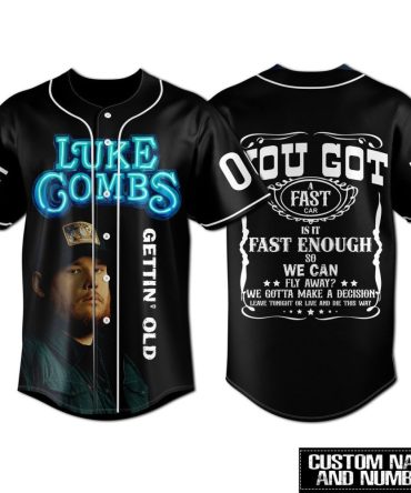 Custom Luke Combs Baseball Jersey - Gettin' Old Design - Personalized Name & Number