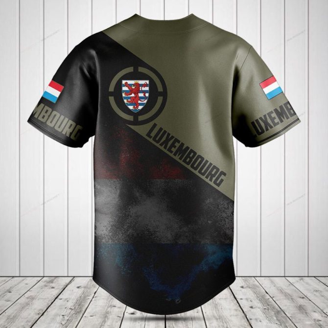 Luxembourg Flag Baseball Jersey - Customizable Name & Stylish Design - Image 2