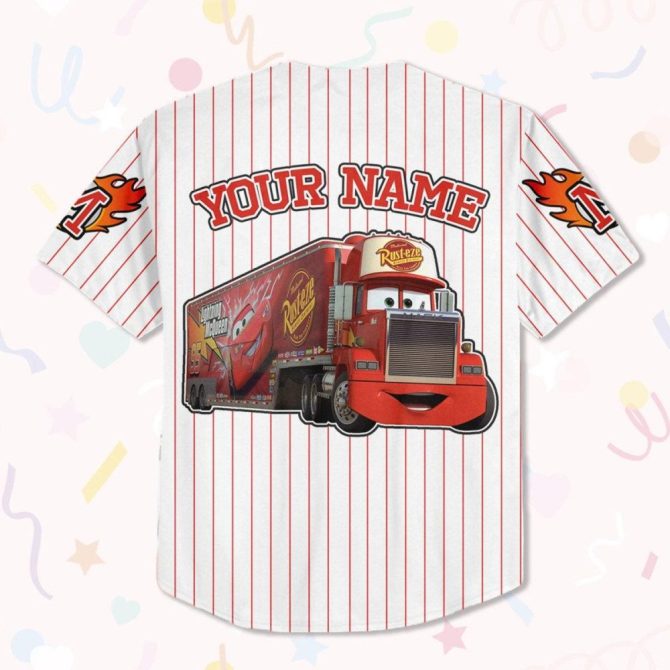 Customizable Kids' Baseball Jersey - Fun Cartoon Truck Design, Available In Youth & Adult Sizes - Image 4