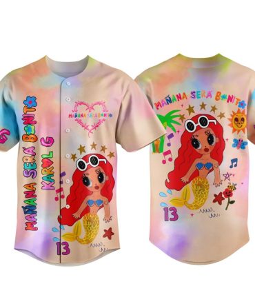 Vibrant Mermaid Baseball Jersey - Fun & Colorful Design For Kids & Teens