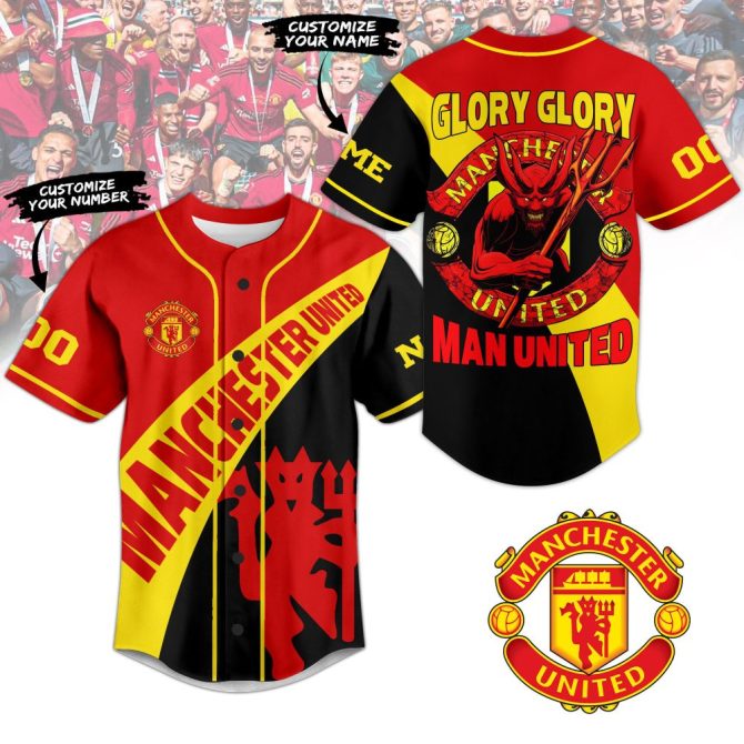 Custom Manchester United Jersey – Personalize Name & Number , Glory Glory Design