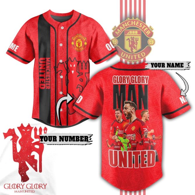 Custom Manchester United Jersey - Personalize Name & Number - Glory Glory Design