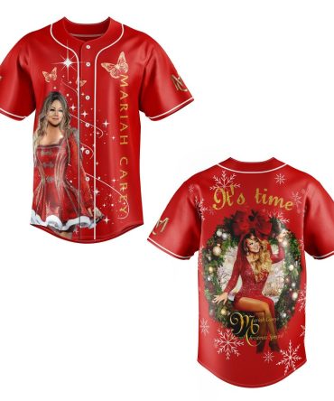 Festive Red Christmas Baseball Jersey – Holiday Spirit Apparel With Graphic Print