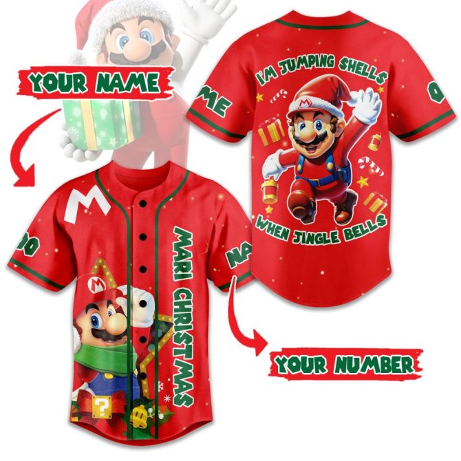 Customizable Christmas Gamer Jersey - Festive Red Santa Design For Holiday Fun