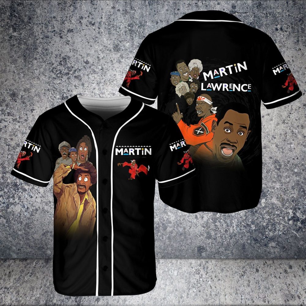 Martin Lawrence Graphic Baseball Jersey - Vintage Tv Show Fan Apparel - Image 2