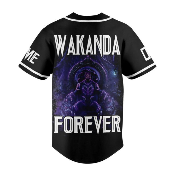 Custom Black Panther Baseball Jersey - Wakanda Forever Design, Personalize With Name & Number - Image 3