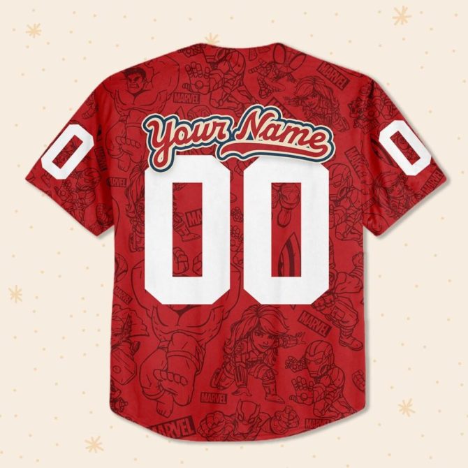 Customizable Marvel Baseball Jersey For Kids/Youth/Adults - Add Your Name & Number! - Image 4