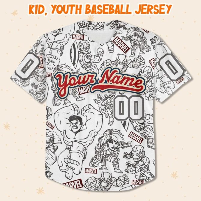 Custom Marvel Baseball Jersey For Kids/Youth/Adults – Personalize With Your Name! - Image 5