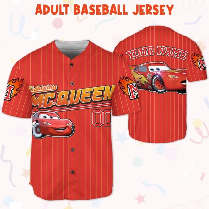 Custom Lightning Mcqueen Baseball Jersey - Personalized For Kids, Youth & Adults! - Image 6